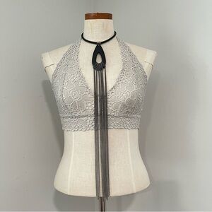 Free People CowBoys Don’t Cry Body Necklace braided leather grunge look NWOT